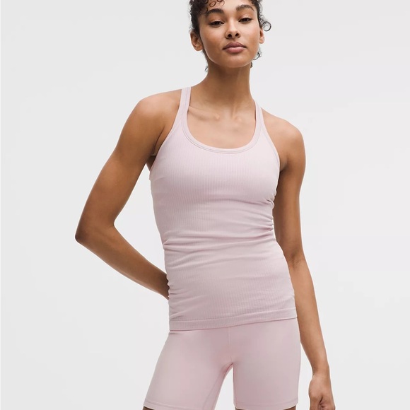 lululemon athletica Tops - Lululemon Ebb to Street Racerback Tank in Pink Ribbed Size 6